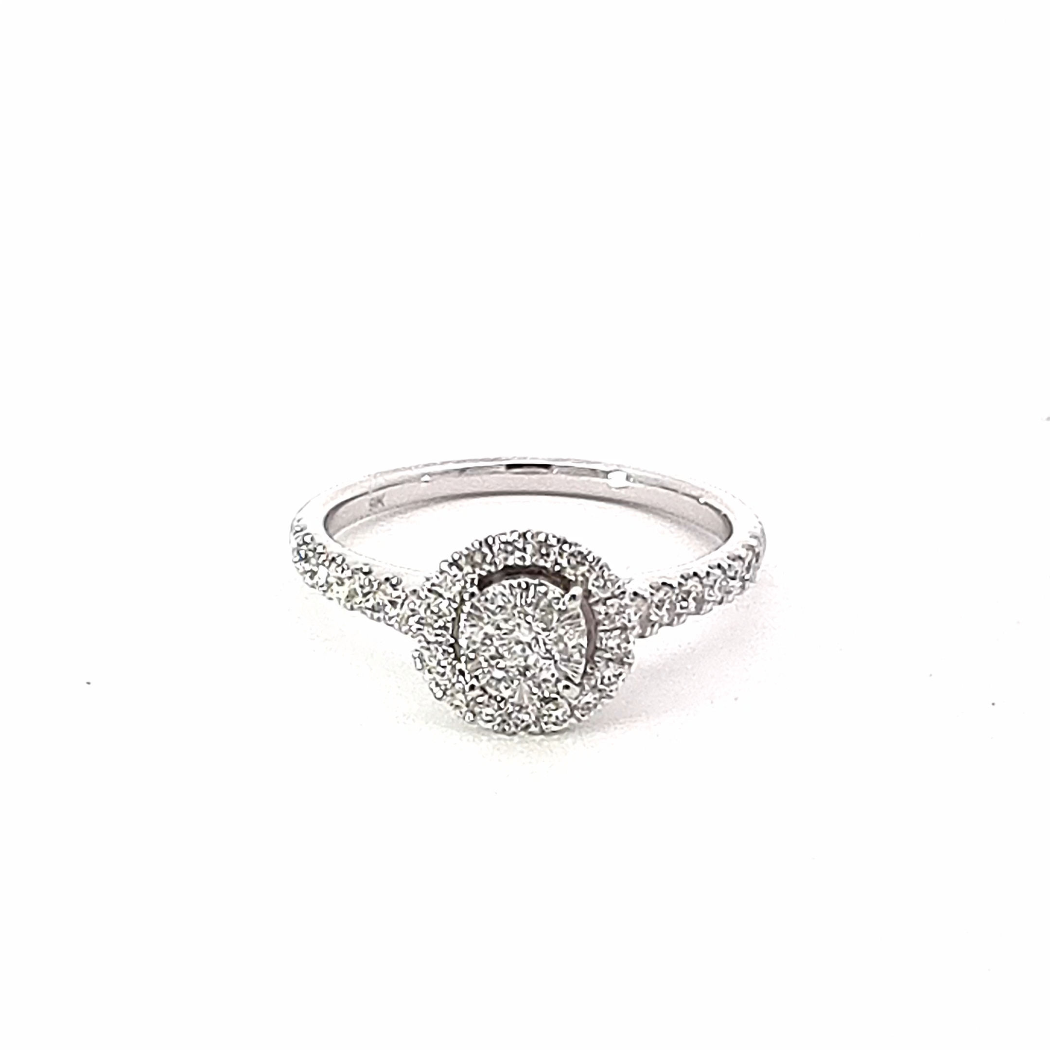9ct White Gold Diamond Ring