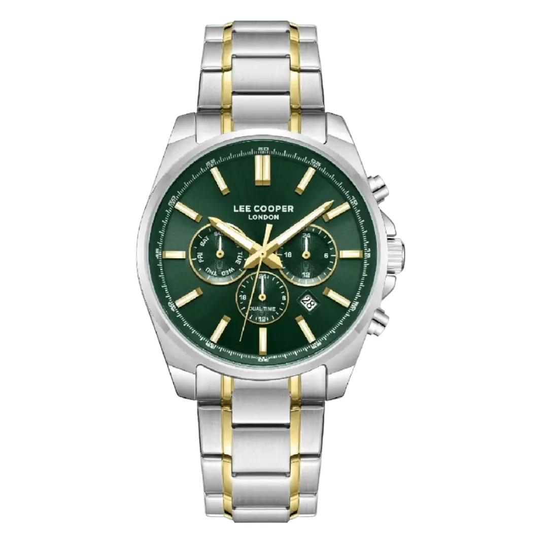 Gents Lee Cooper Diver-style Bracelet Watch - Green