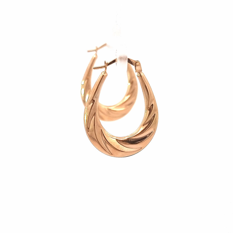 Thumbnail: 9ct Yellow Gold Oval Hoop Earrings