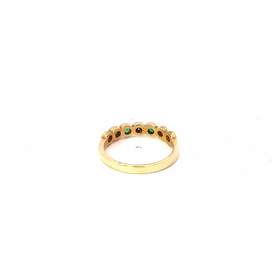 Thumbnail: 18ct Yellow Gold Emerald & Diamond Ring