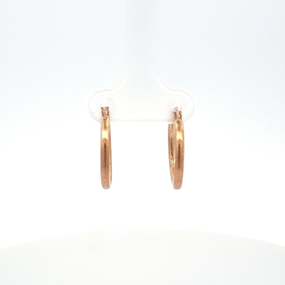 9ct Yellow Gold Plain Creole Hoop Earrings