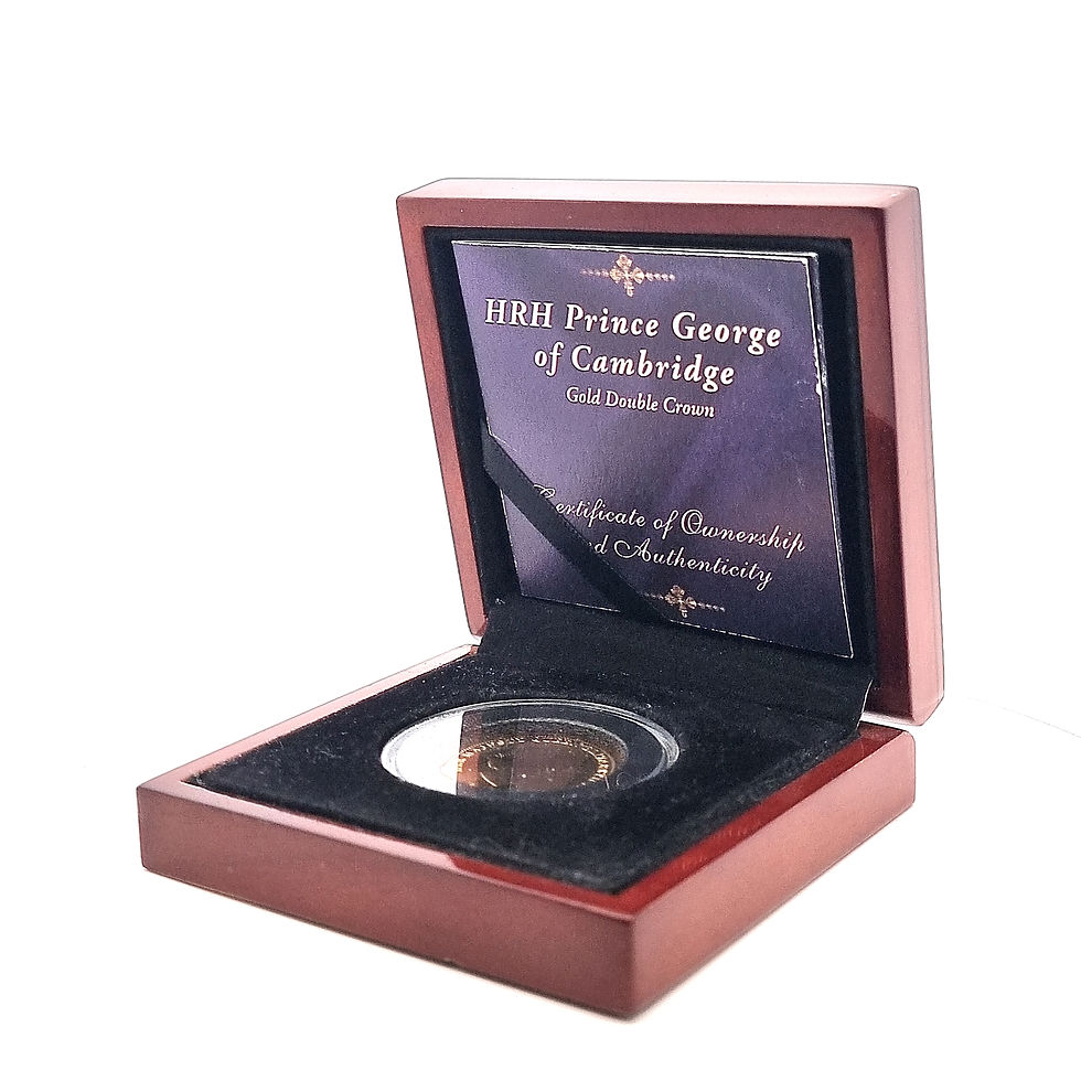 Thumbnail: HRH Prince George 9ct Gold Double Crown Commemorative Coin