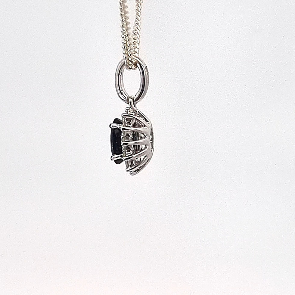 Thumbnail: 9ct White Gold Sapphire & Diamond Pendant