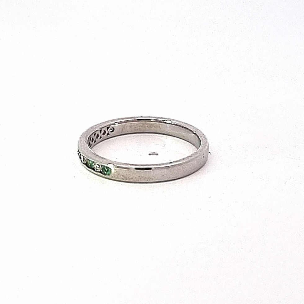 Thumbnail: 9ct White Gold Diamond & Emerald Ring