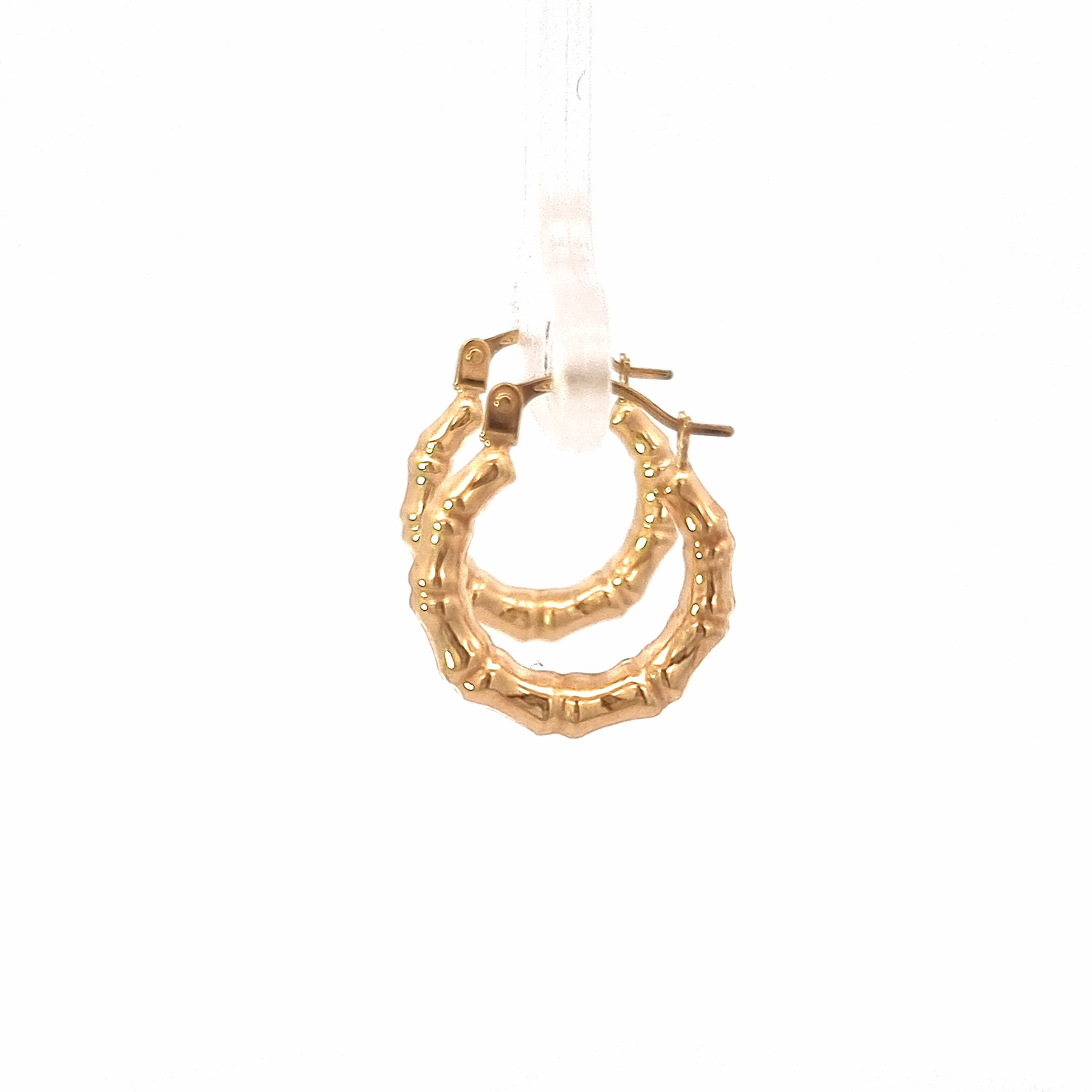 9ct Yellow Gold Patterned Hoop Earrings