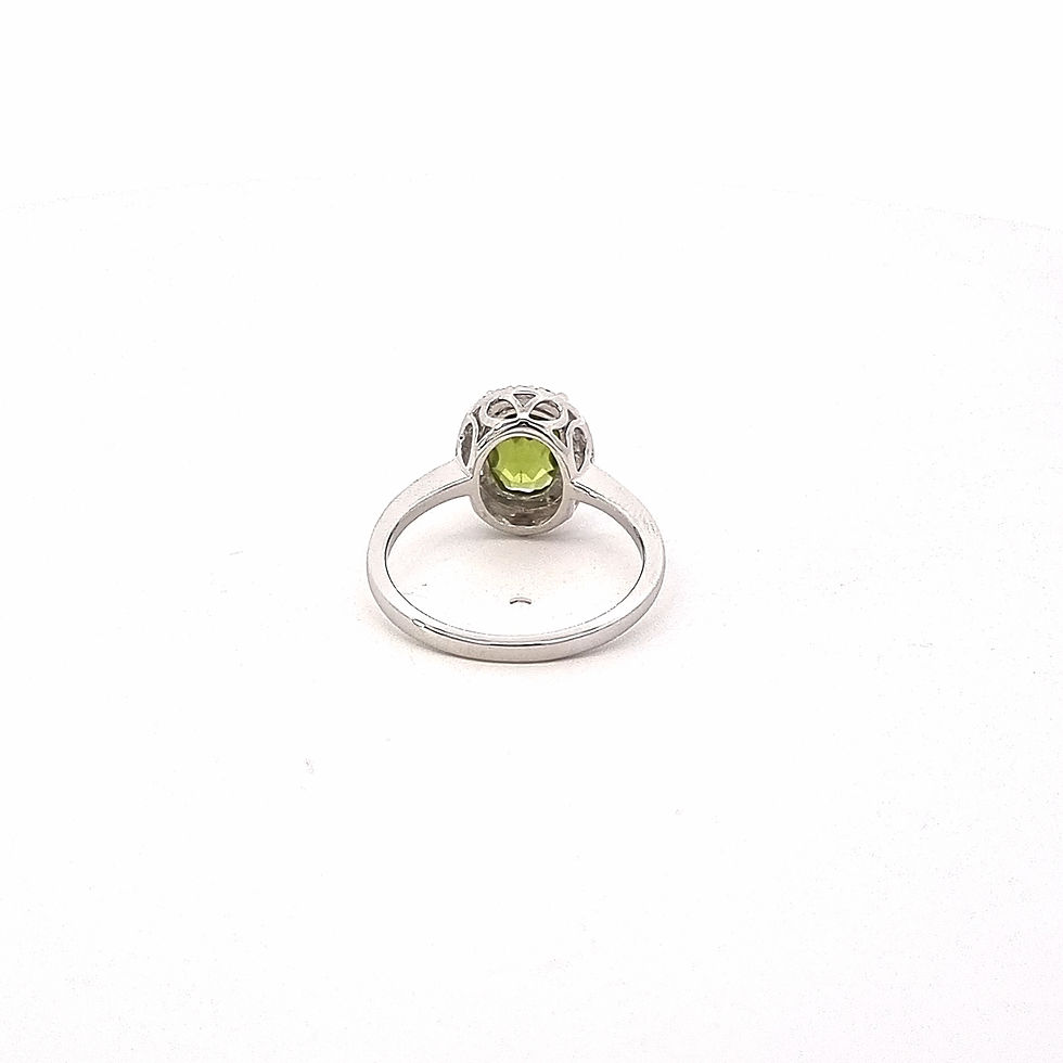 Thumbnail: 14ct White Gold Peridot & Diamond Ring