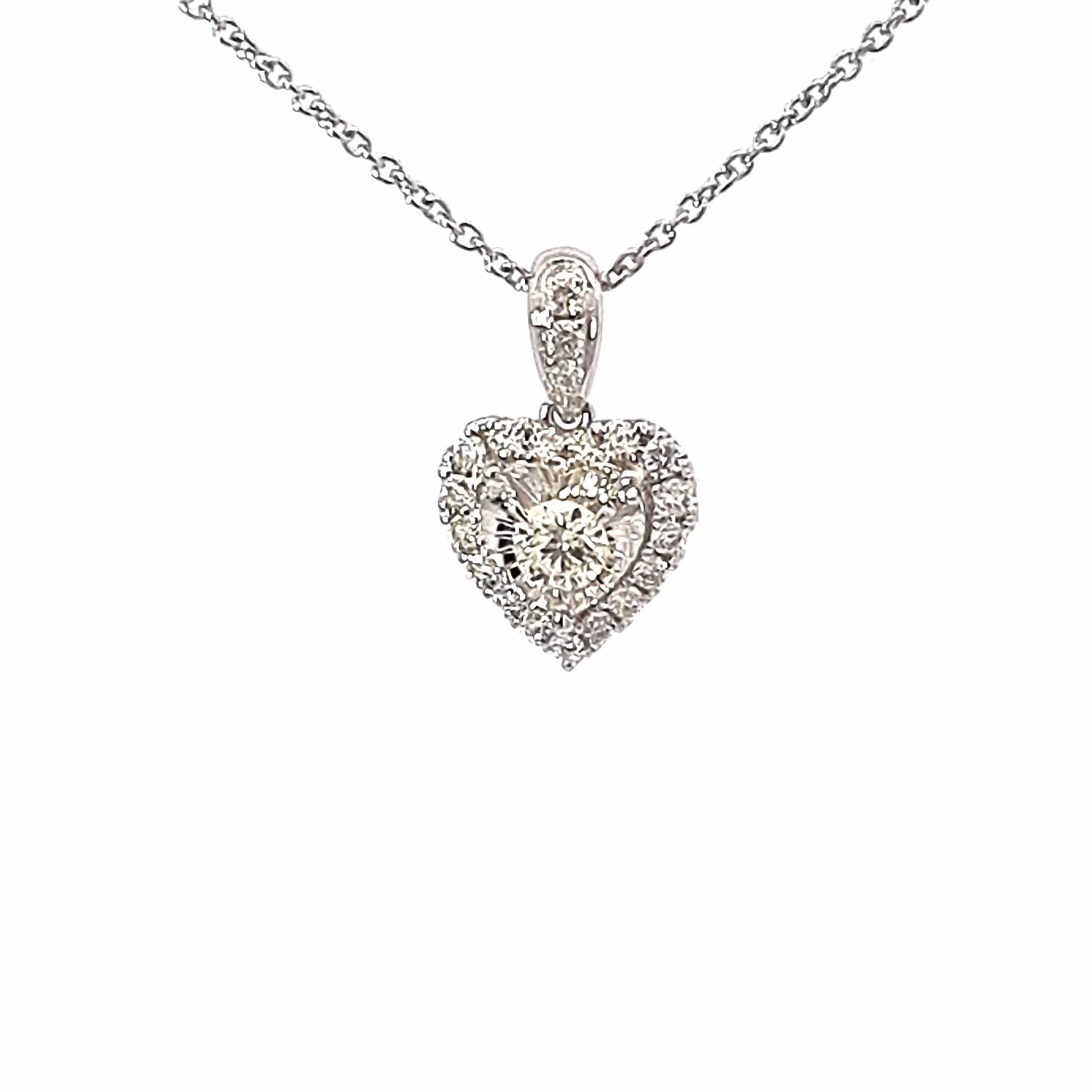 9ct White Gold Diamond Pendant
