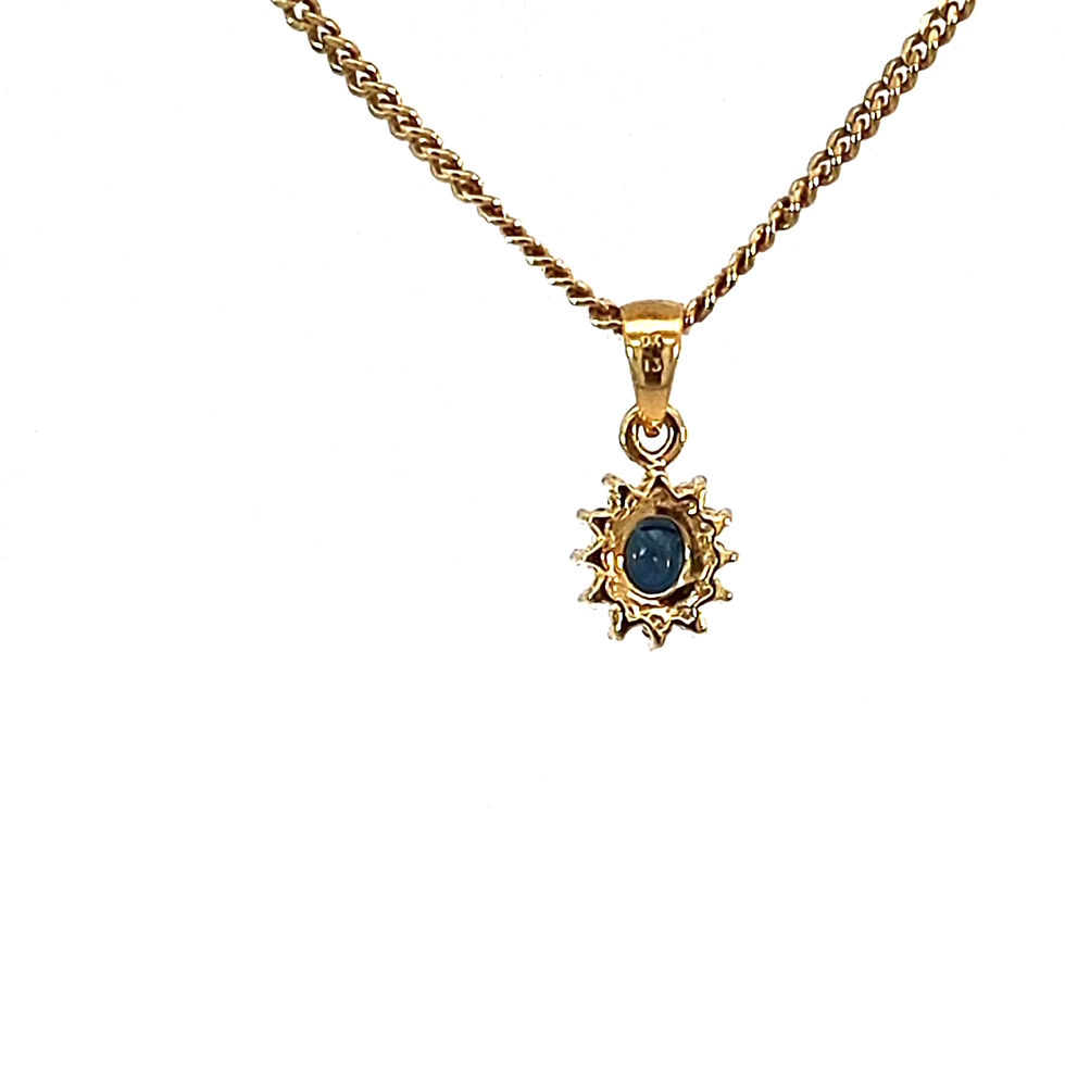 Thumbnail: 9ct Yellow Gold Sapphire & Diamond Pendant