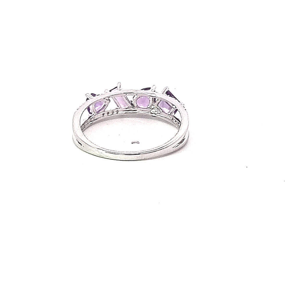 Thumbnail: 9ct White Gold Amethyst & Diamond Ring