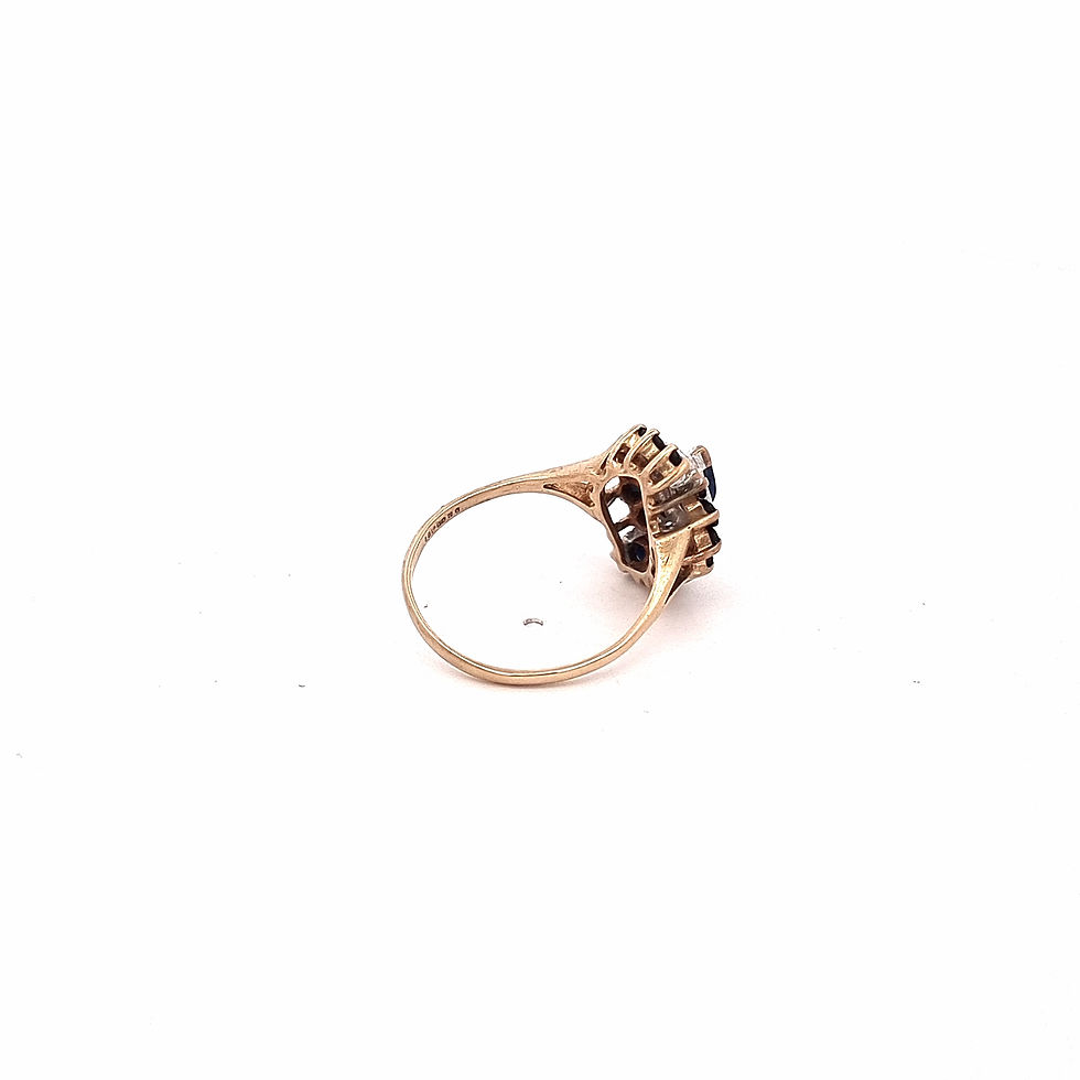 Thumbnail: 9ct Yellow Gold Sapphire & Diamond Ring