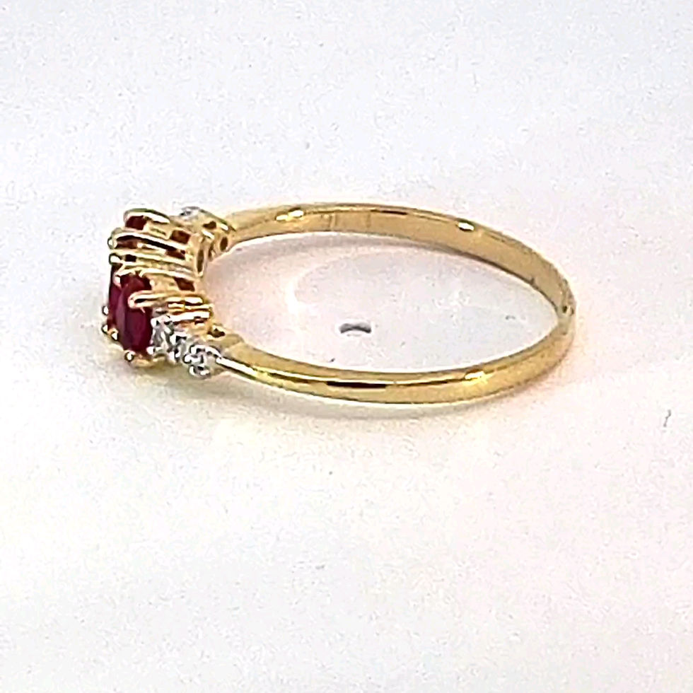 Thumbnail: 9ct Yellow Gold Ruby & Diamond Ring