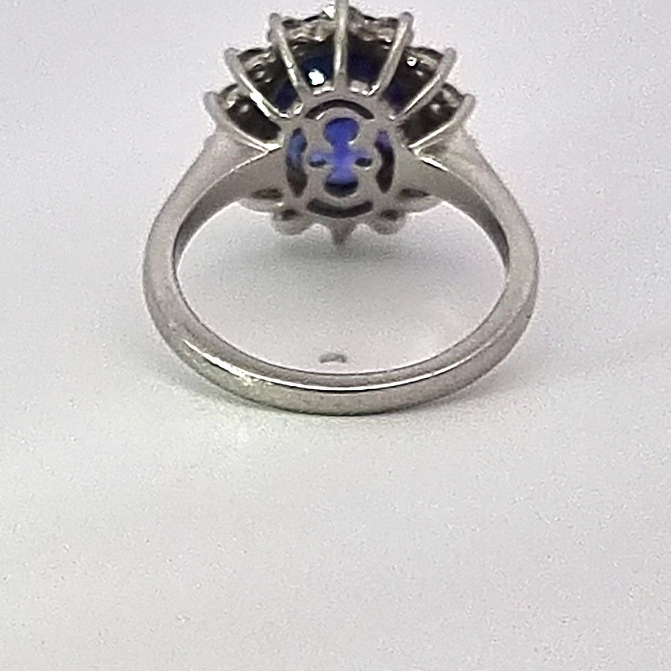 Thumbnail: Platinum Sapphire & Diamond Ring