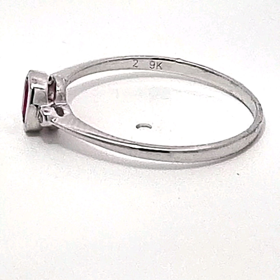 Thumbnail: 9ct White Gold Ruby & Diamond Ring