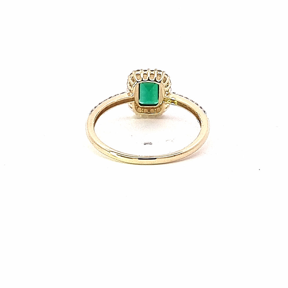 Thumbnail: 9ct Yellow Gold Emerald & Diamond Ring