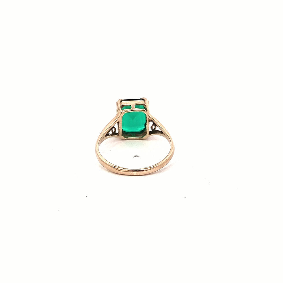 Thumbnail: 9ct Yellow Gold Single Emerald Ring