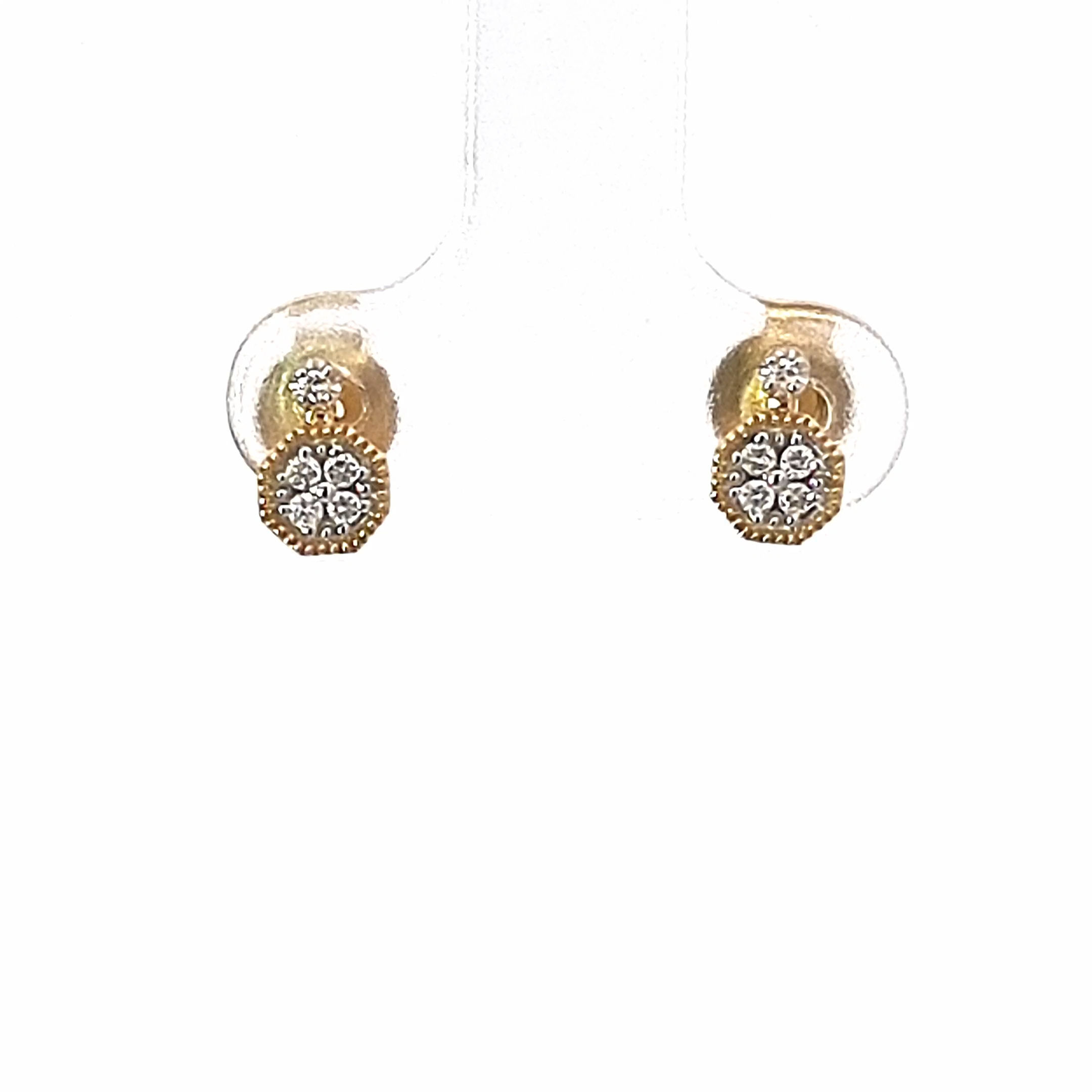 9ct Yellow Gold Diamond Earrings