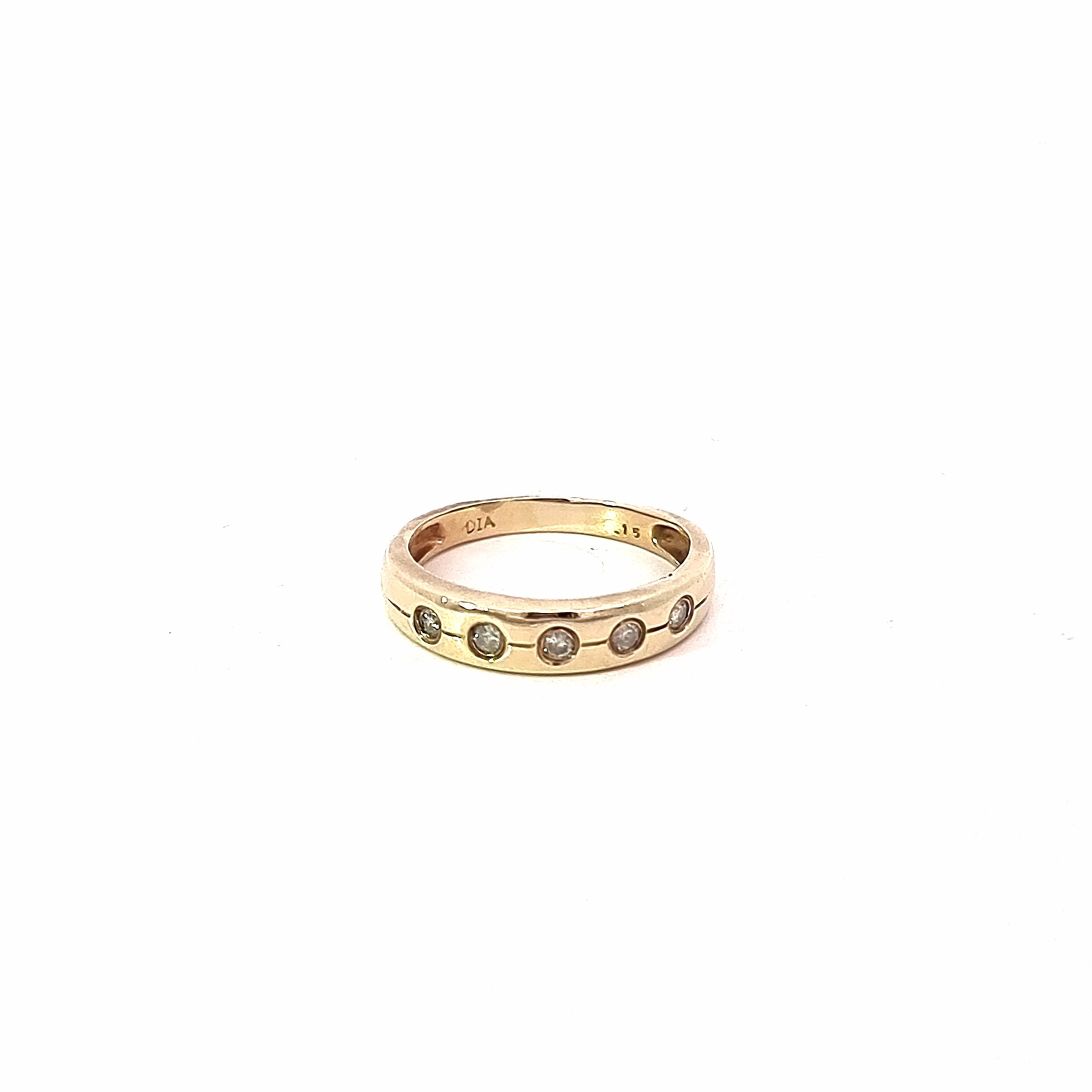 9ct Yellow Gold Flush-set Diamond Ring
