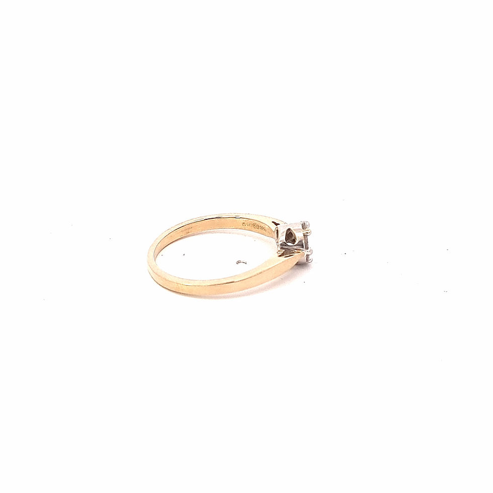 Thumbnail: 9ct Yellow Gold Diamond Flower Ring