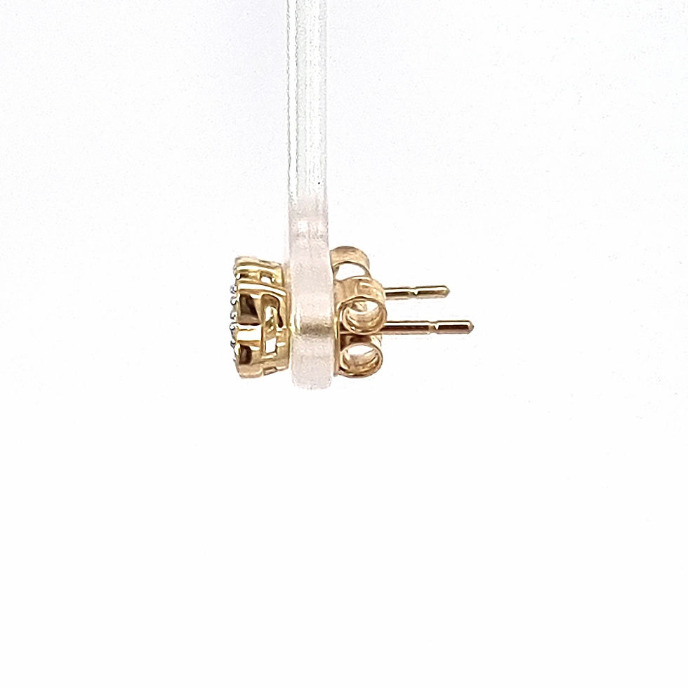 Thumbnail: 9ct Yellow Gold Diamond Earrings