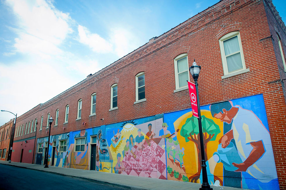 Image: Downtown Springfield MO mural on the side of a brick building.