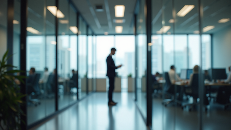 Eye-level view of a modern office environment
