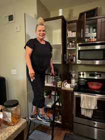 A professional organizers, team member of Professional Organizing Plus in Phoenix, professionally organizing a Kitchen