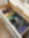 Perfectly organized ties with clear dividers by a professional organizer in Scottsdale, AZ