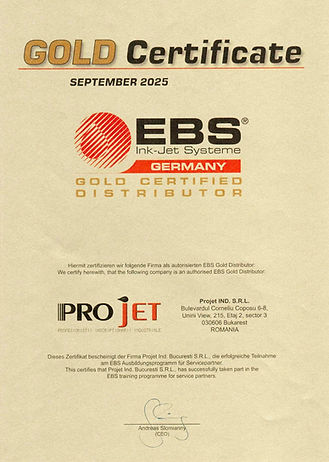 Certificat GOLD PROJET EBS INK-JET Germania