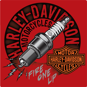 H-D Sparked Tin Sign