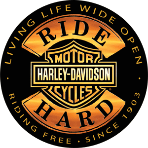 H-D Ride Hard Round Tin Sign