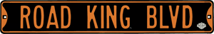 H-D Roadking Blvd Embossed Steel Street Sign