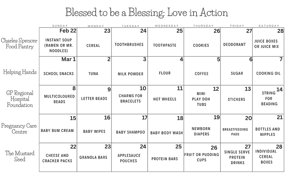 Blessed to be a Blessing: Love in Action -- Charles Spencer High School Pantry