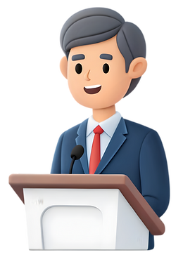 演説している人