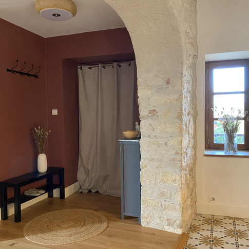 renovation ancien couvent en pierres, rénovation maison ancienne, architecte d'intérieur mélanie cuny le cabinet de psyché, creuse, parquet massif