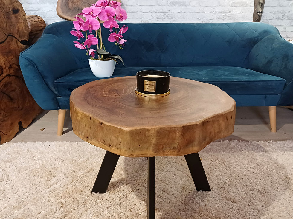 Miniatura: Stolik kawowy 60cm plaster drewna loft OD RĘKI 