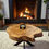 Miniatura: Stolik kawowy 70x60cm PIĘKNY OKAZ LIVE EDGE plaster drewna loft OD RĘKI 