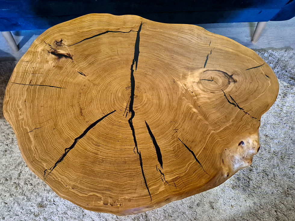 Miniatura: Stolik kawowy 81x62cm live edge plaster drewna OD RĘKI 