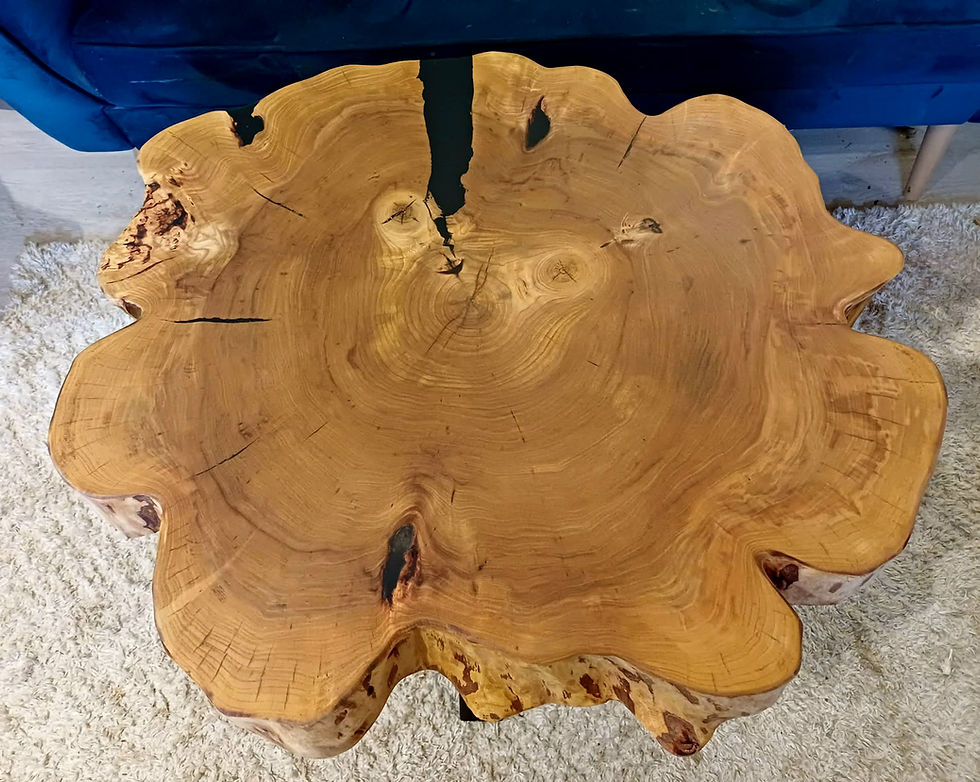 Miniatura: Stolik kawowy 91x75cm live edge plaster drewna OD RĘKI 