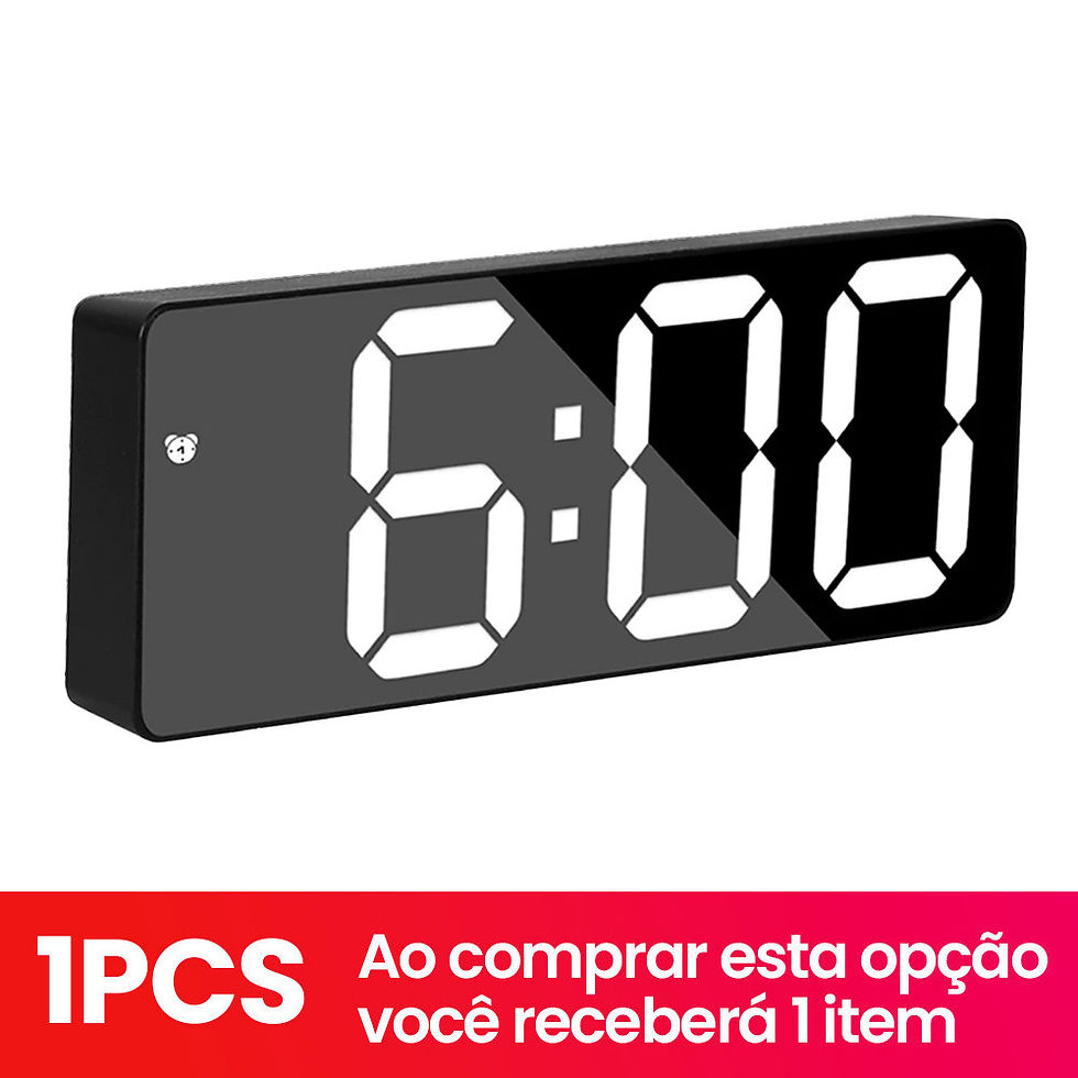 Miniatura: Despertador Digital LED com Termômetro e Luz Noturna para Quarto, Escritório 