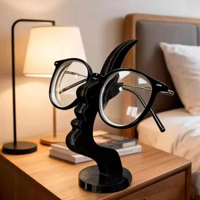 Miniatura: Suporte de Óculos Minimalista com Perfil Humano Impresso em 3D