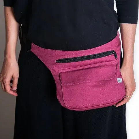 Miniatura: Riñonera bandolera rosa oscuro