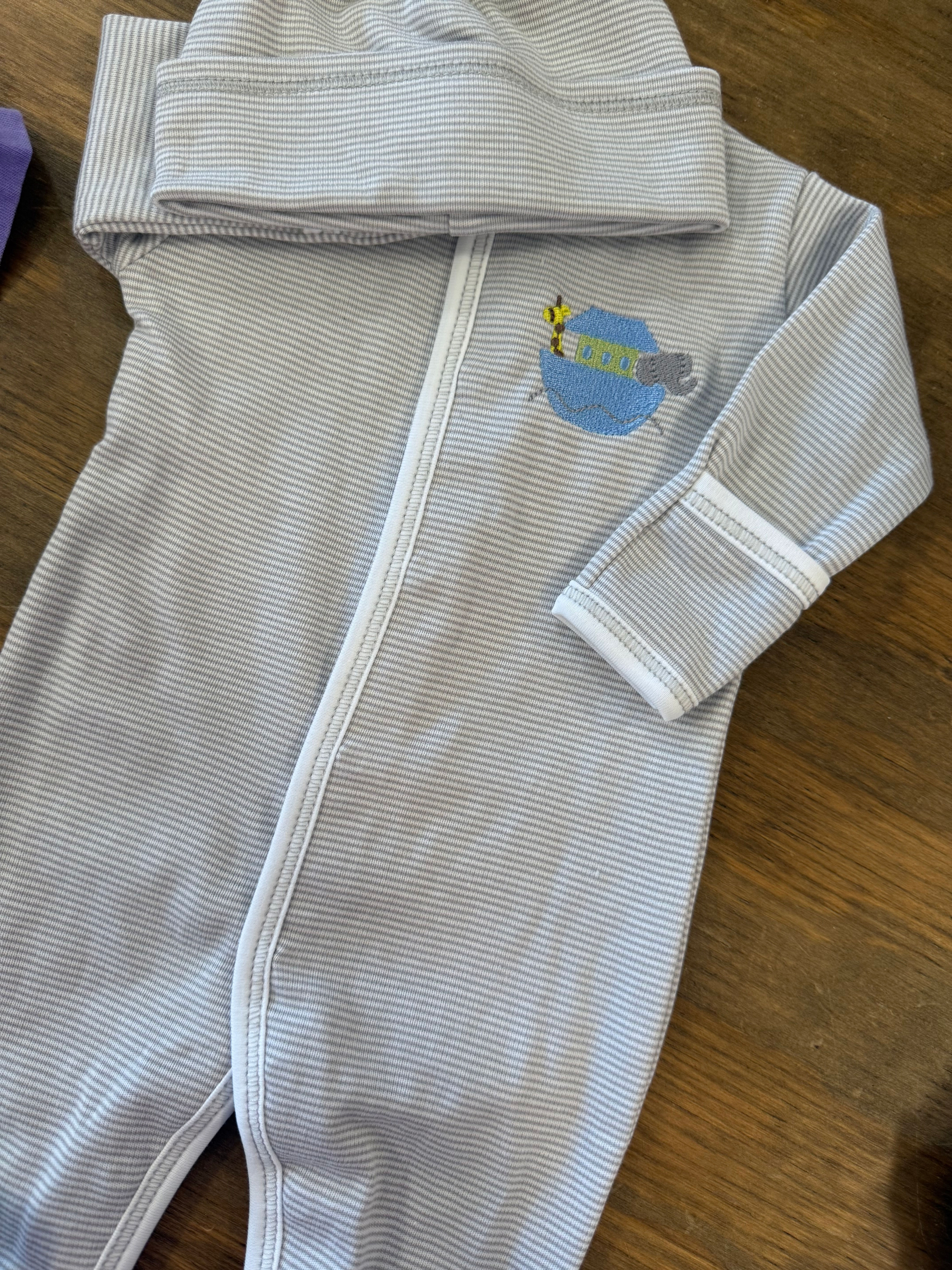Preemie Silver Noah's Ark Footie/Hat