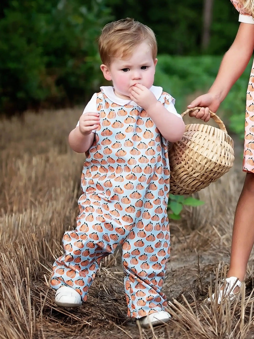 Thumbnail: Pumpkin Spice Print Blue Longall