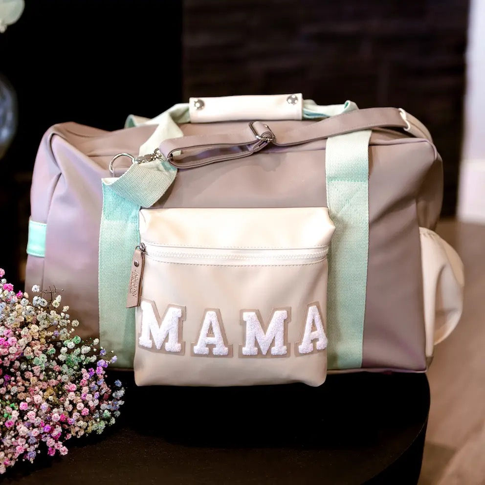 Hospital Duffle Bag - Mama Nala Color Block (Grey/Pistachio/Cream)