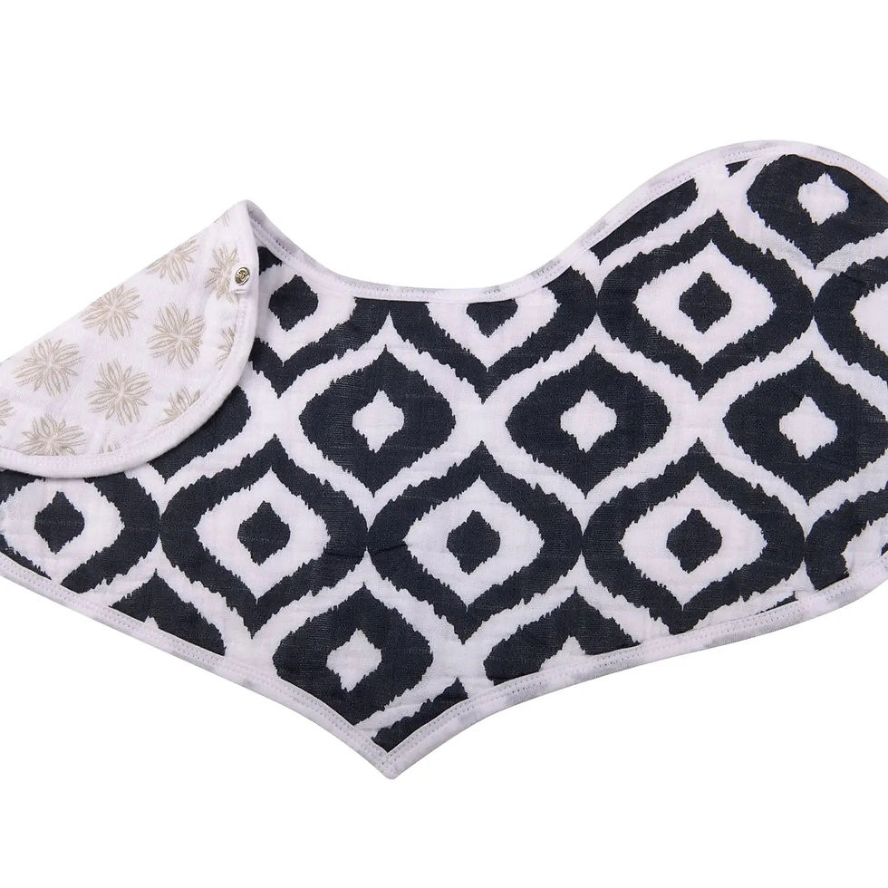 Thumbnail: Boho Flower Heart Cotton Bibs 2PK