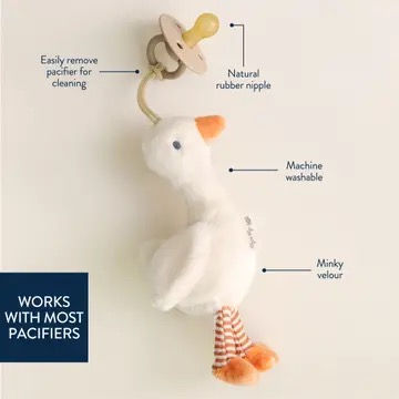 Thumbnail: Goose Bitzy Pal Natural Rubber Pacifier & Plush