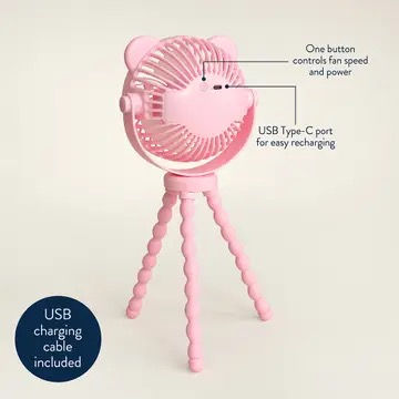 Thumbnail: *New* Itzy Breeze 3-Speed Stroller Fan™-Pink