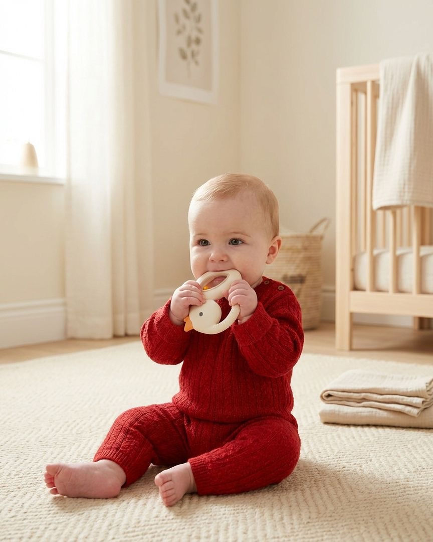 Thumbnail: "New" Bitzy Shake™ - Silicone Teether with Rattle-GOOSE