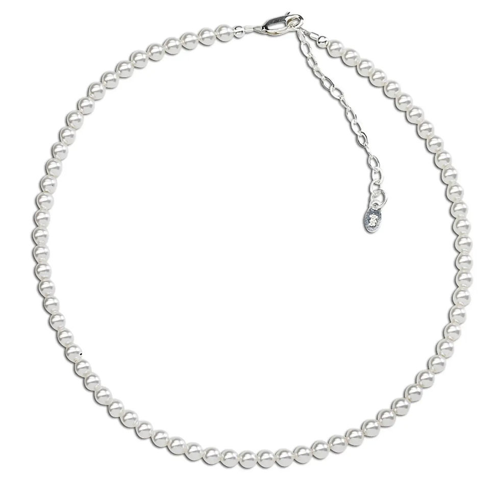 Thumbnail: Sterling Silver Strand of Pearls Baby Necklace(The Serenity)