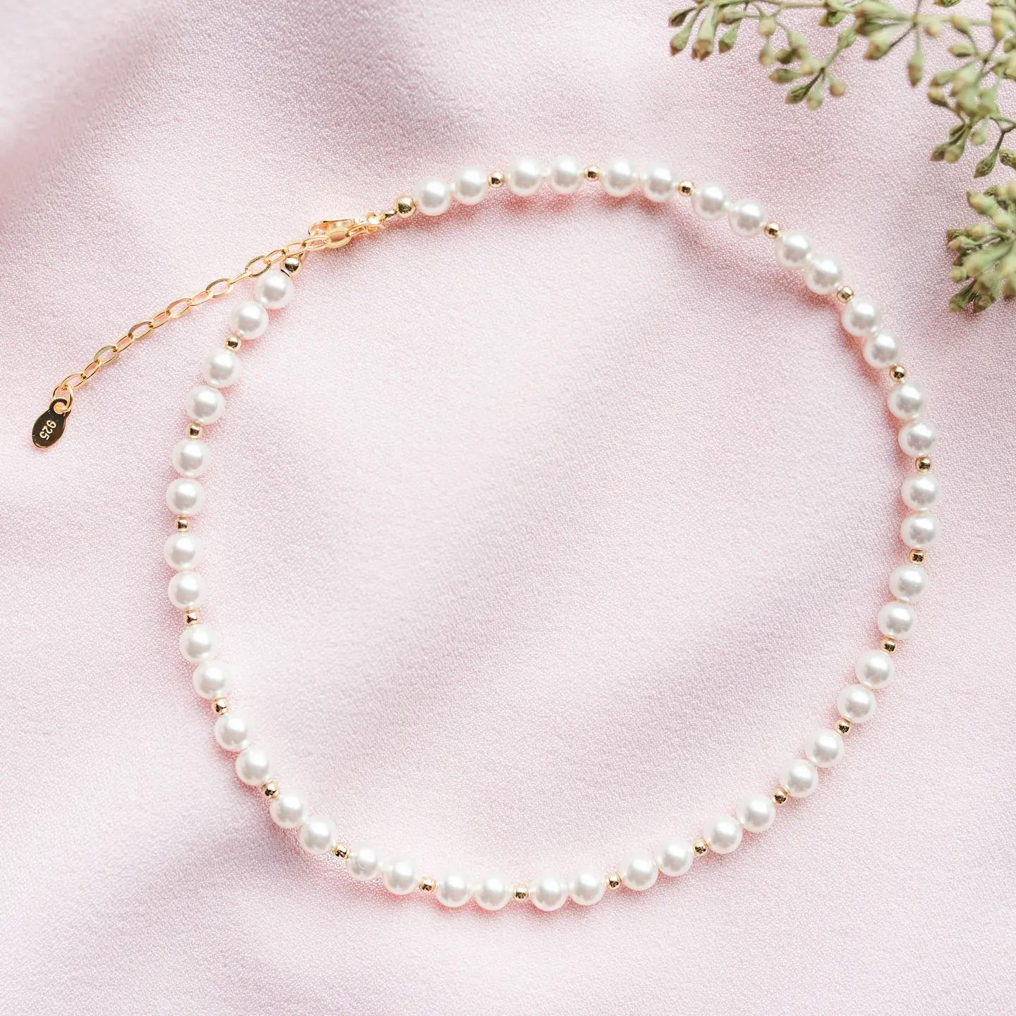 14K Gold-Plated Pearl Necklace For Baby (The Brynn)